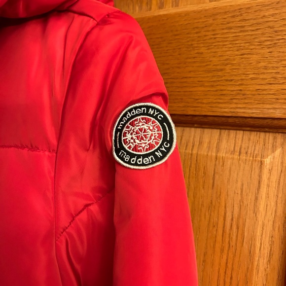 Madden NYC Junior Puffer Jacket  - Red - S/M - Picture 3 of 7